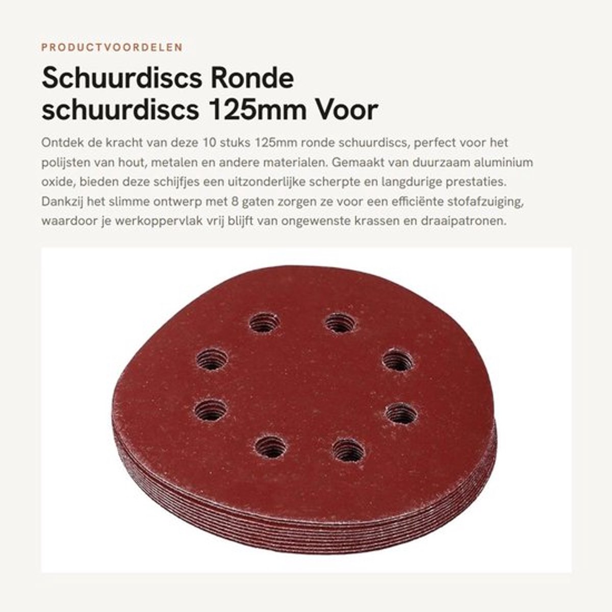 Dailygoods- Schuurpapier Set 10 Stuks - Schuurpapier 125mm - Schuurpapier Fijn