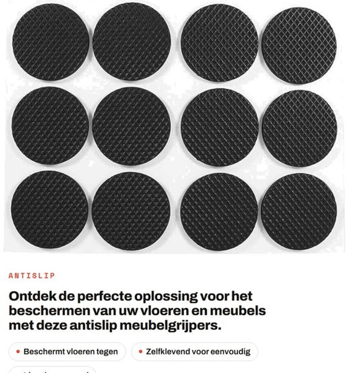 Dailygoods- Meubelpads 12 Stuks - Antislip Rubberen Pads - Zelfklevend