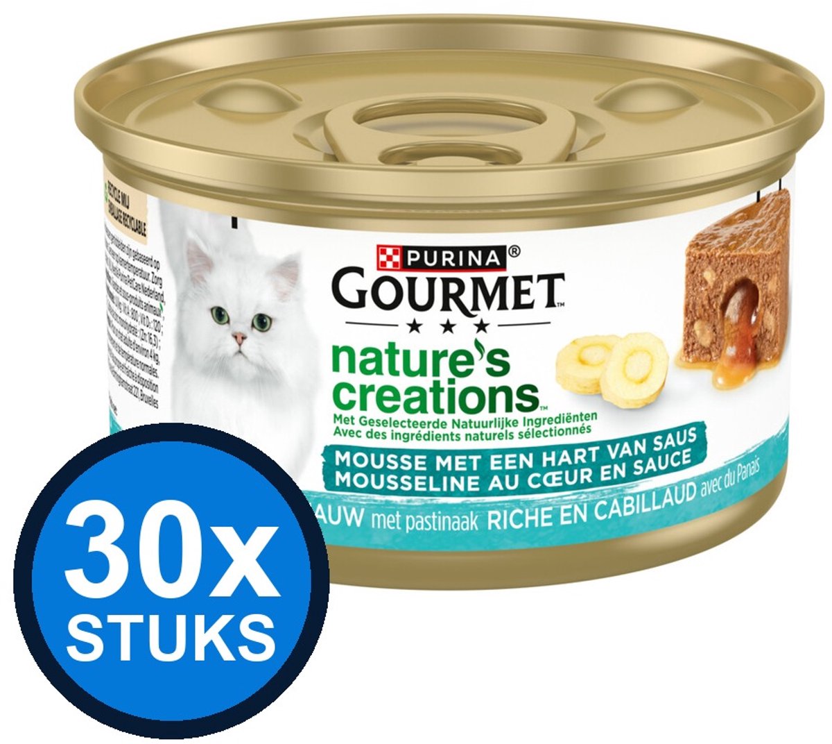 Gourmet Gourmet - Nature's Creations Mousse Kabeljauw - Kattenvoer Natvoer - 85g