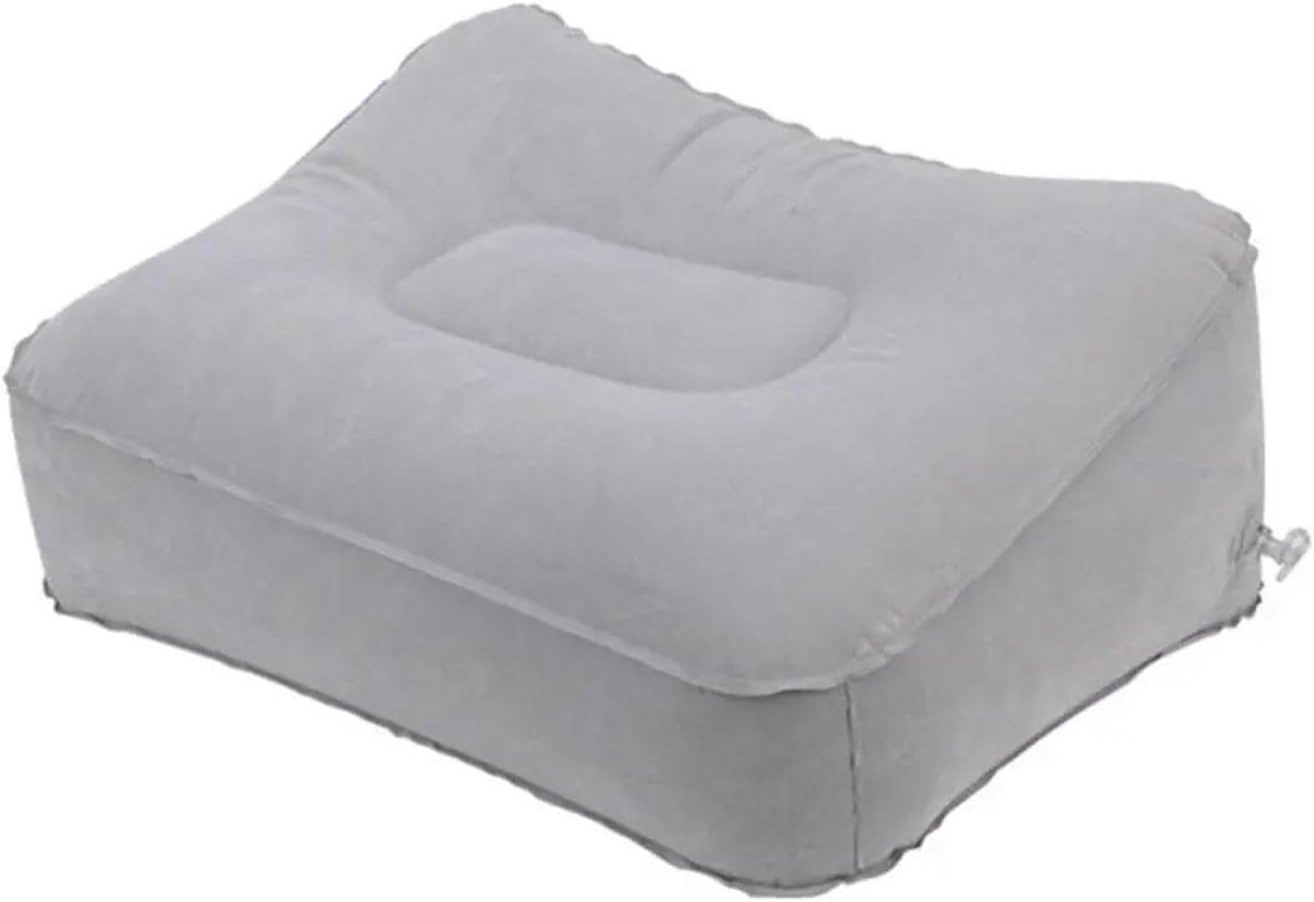 Opblaasbare Voetsteun - Lucht Kussen - Comfortabel Zitten - Antislip Oppervlak - 37 x 30 x 20 cm - Grijs