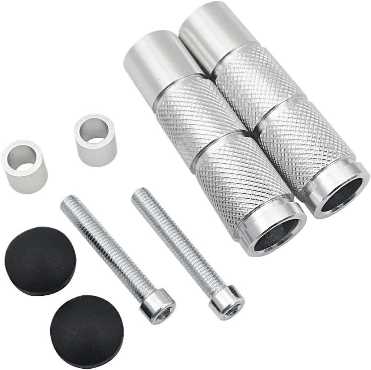 Voetsteunen Motorfiets - Motorfiets Pedalen - Comfortabel Rijden - CNC Aluminium - 8mm Gatdiameter - Zilver