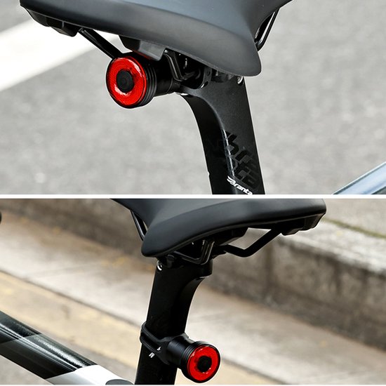 Waarschuwingslicht voor mountainbikes - Fietsachterlicht - Fietsverlichting voor buiten - Slimme remsensor - Slim remlicht - Oplaadbaar LED-ontwerp - Achterlicht voor racefietsen, mountainbikes en stadsfietsen - Eenvoudige installatie — afbeelding 5