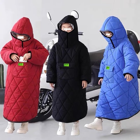 Kinder Rolstoeldeken - Scootmobiel Cape - Warm en Droog - Wind en Waterdicht - Maat M - Blauw — afbeelding 4