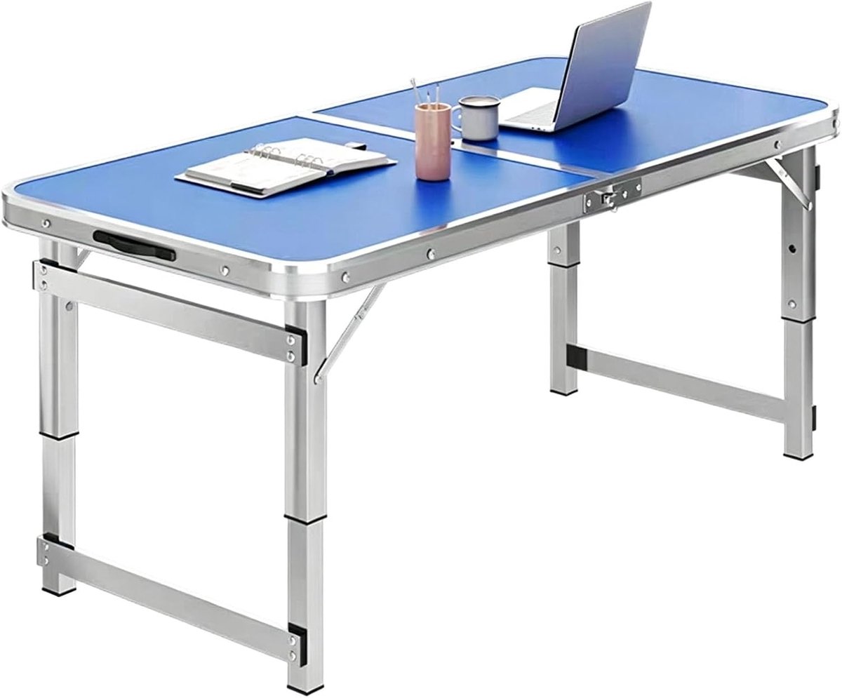 Opklapbare campingtafel - Aluminium werktafel - Buiten koken - Verstelbare hoogte - Tot 180 cm - Zilver