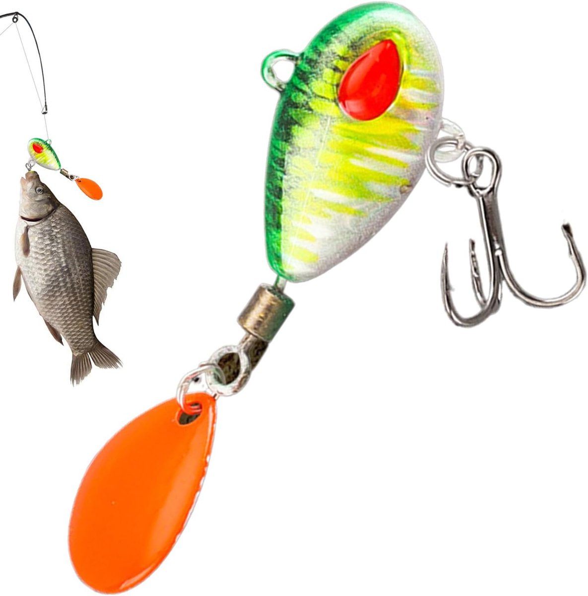 Kunstaas Forel Baars - Vibratie Aas - Vissen Vangen - Gevoelige Trillingsfeedback - 3 cm - Geel