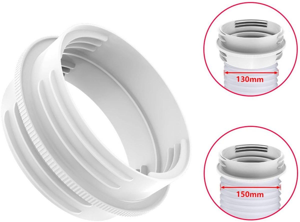 Koppelstuk Mobiele Airco Afvoerslang - binnen 130 mm / buiten 150 mm - verbindingsstuk - Airconditioning Slangkoppelin - Interface afvoerslang - afvoerslangadapter - voor mobiele airconditioning, afvoerslang