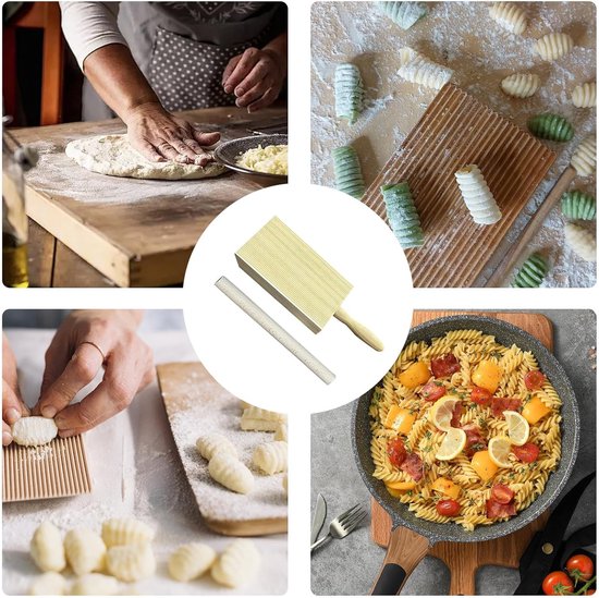 Pastablad Hout - Deegvormer - Pasta Maken - Gegroefd Ontwerp - 285x85cm - Houtkleur — afbeelding 5