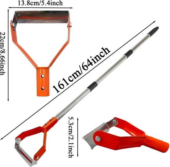 Tuinhak Lange Steel - Onkruidsteker Bodemwoeler - Bodem Losmaken - Ergonomische Handgreep - 161 cm Lengte - Groen — afbeelding 5