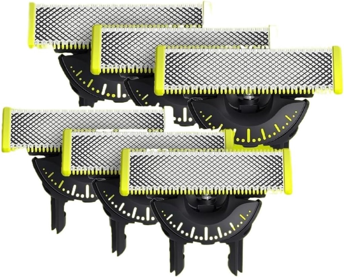 Vervangend Scheerblad - Scheerkop One Blade - Glad Scheren - 360 Graden Flexibel - 6 Stuks - Zilver