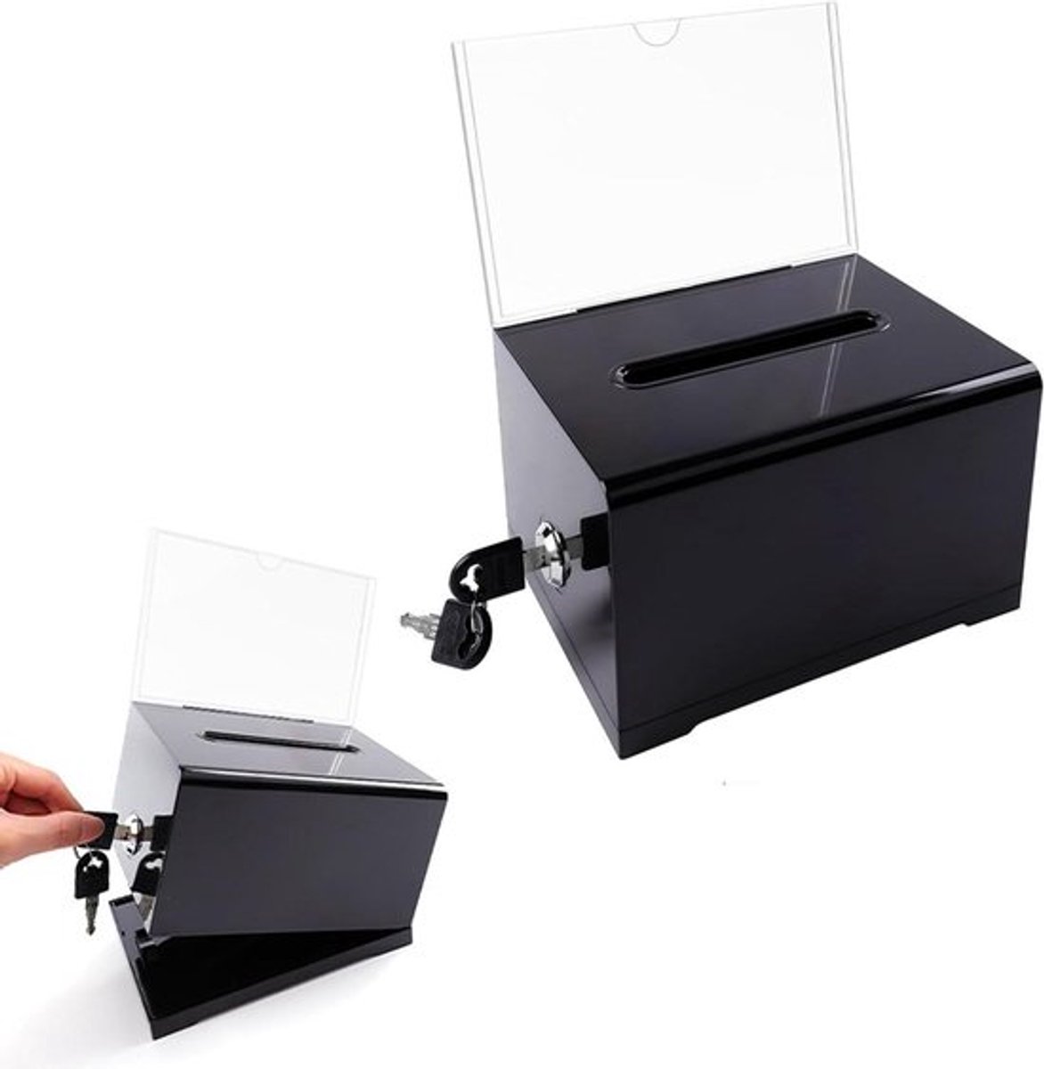 Allecto Plus - Donatiebox met slot - Veilige suggestiedoos - Opbergdoos om te