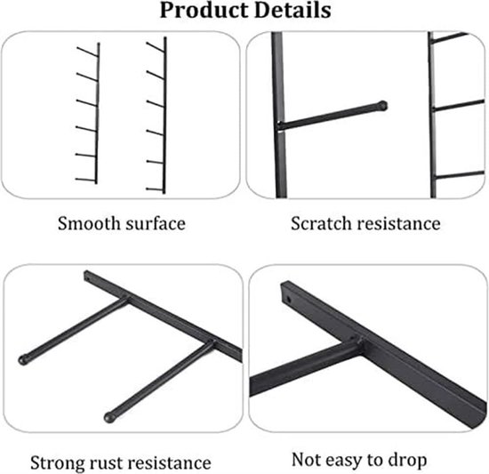 Yoga Mat Rek - Sport Organizer - Sportartikelen Opbergen - Stevige Stalen Constructie - 2 of 4 Laags - Zwart — afbeelding 4