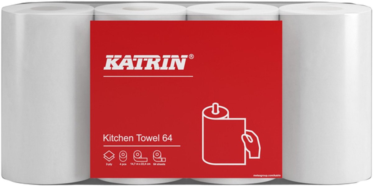Katrin - Keukenrol katrin 2laags wit 4 rollen 87075 | 8 stuks