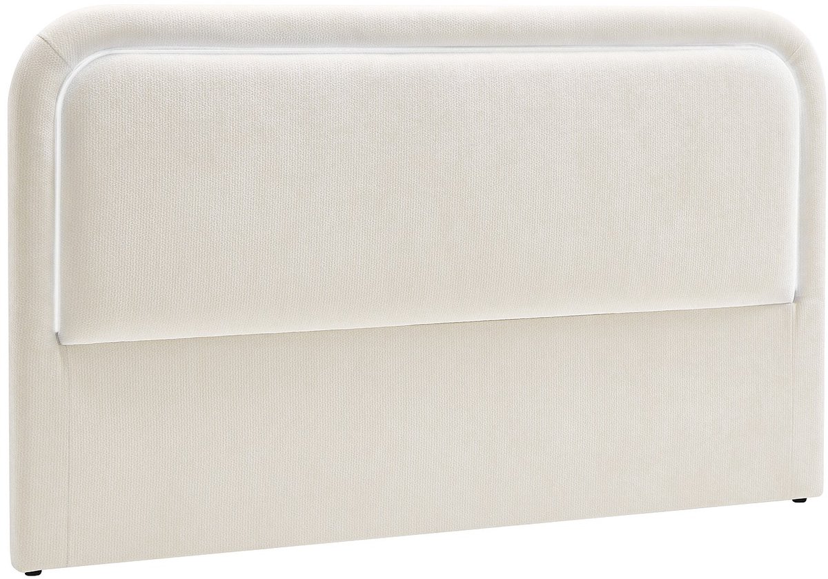 Vente-unique Hoofdbord met LED's - 140 cm - Getextureerde stof - Beige - IRSITA