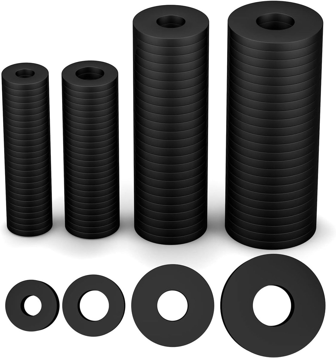 200 Stuks Platte Rubber O-ringen voor Reparatie van Kranen en Keukenapparatuur - Diverse Maten 10/12/16/20mm