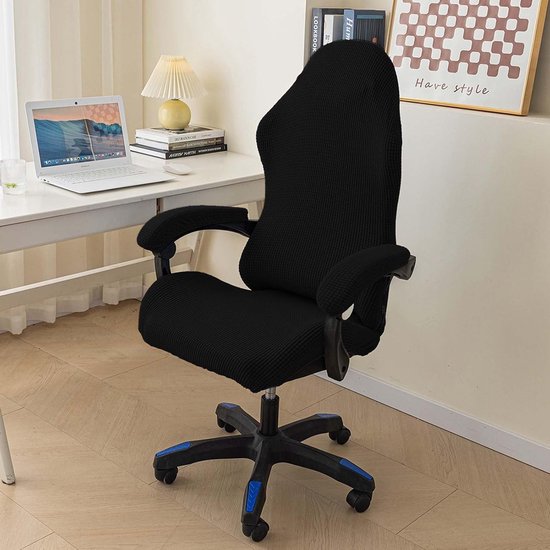 Set van 4 Gaming Stoelhoezen met Rits voor Kantoor- en Computerstoelen - Bescherming en Stijl voor Draaiende Stoelen in Zwart — afbeelding 5