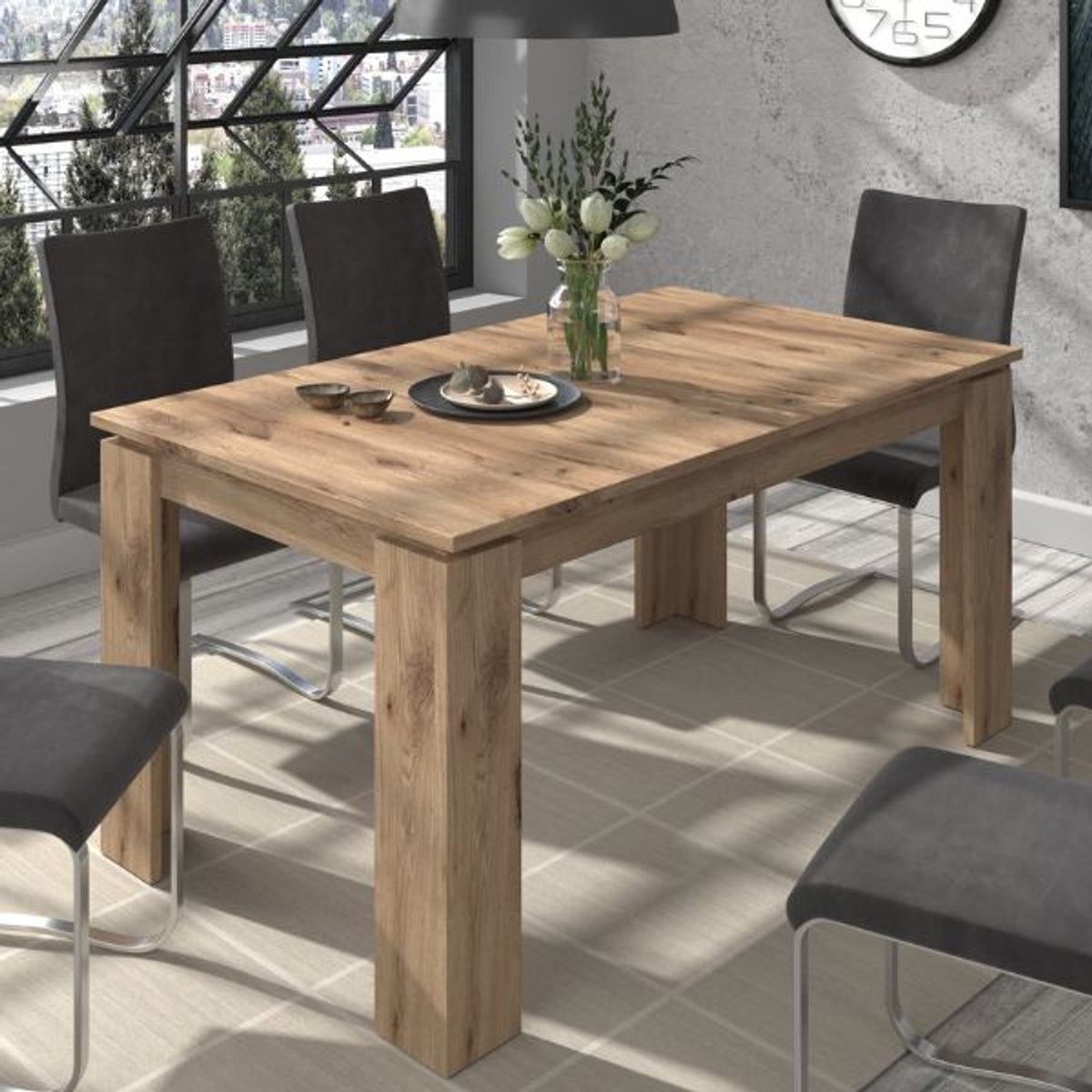 Uitschuifbare Eettafel Titan - 160-200x76x90 Cm - Eikdecor