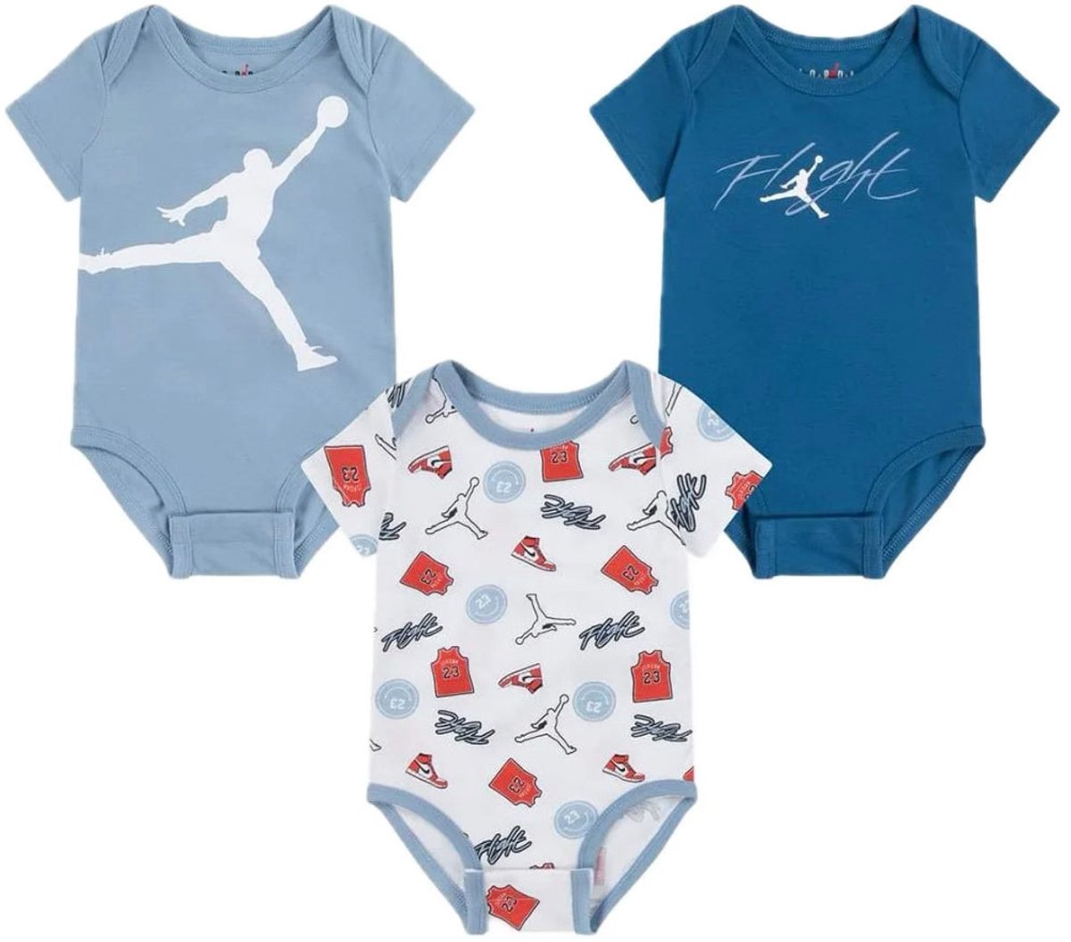 Nike Meisjes Nike Jordan Bodysuit Romperset 3-Pack – Maanden Blauw