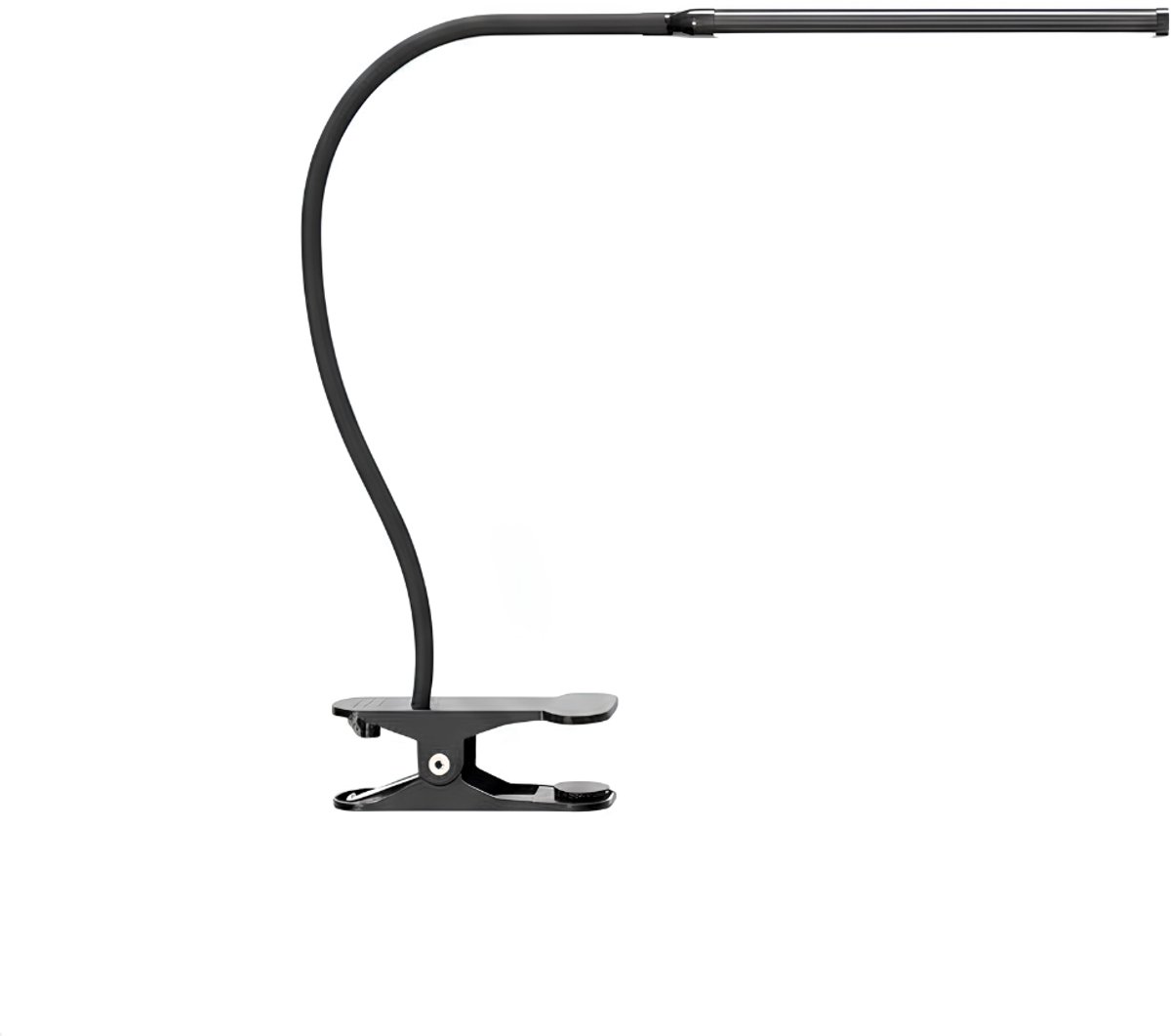 QORA® Bureaulamp LED - Burolamp - Bureaulamp Met Klem - Bureaulamp Kind - Bureaulamp LED Dimbaar - Zwart - 63cm x 5cm x 40cm