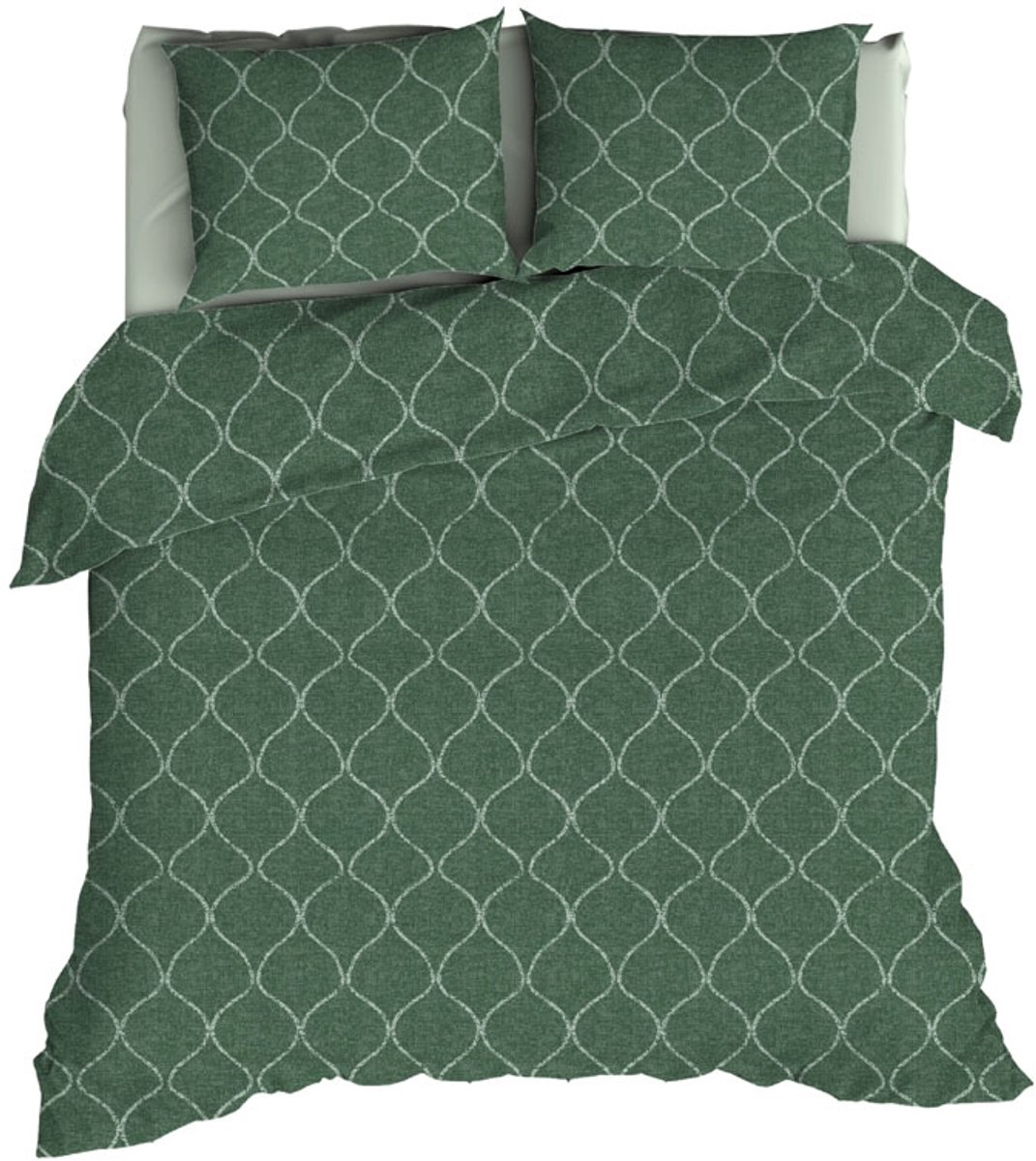 Romanette Murad Dekbedovertrek - Lits-jumeaux - 240x200/220 cm - Forestgreen