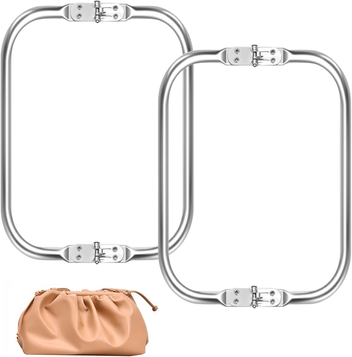 2 stuks 25 cm Aluminium Tubular Hinge voor DIY Doktertas en Dumpling Mat Tas, Lichtgewicht en Duurzaam, 9.5 x 25 x 2 cm