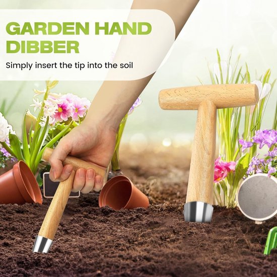 Bloembollen planten met T-handvat, handige planttool voor bloembollen, uienplanten en tuinieren van bloemen en groenten — afbeelding 4