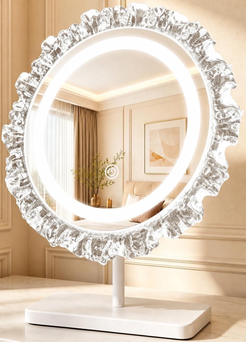 Ronde Make-upspiegel - Make-upspiegel - LED Spiegel met Verlichting - Professionele Spiegel met Touch Control - Voor Thuisgebruik