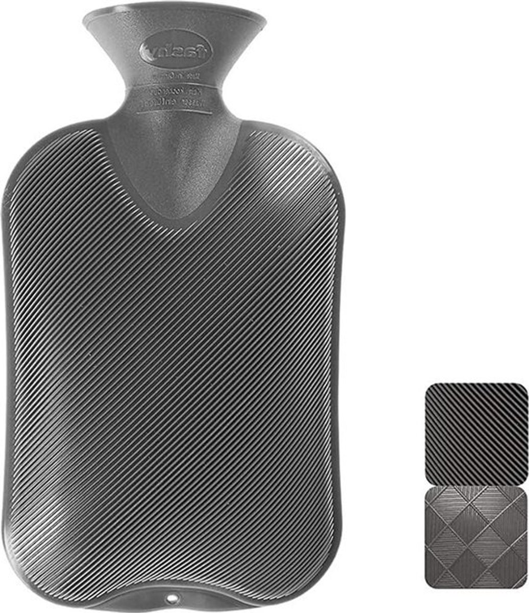 Enkelgeribbeld Warmwaterzak Antraciet 1ST - warmwaterzak - enkelgeribbeld