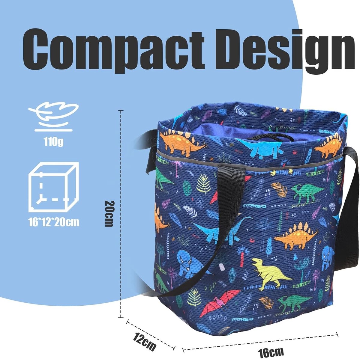 Fietstas voor Kinderen - Blauw - 16 x 12 x 20 cm - Waterdichte Stuurtas met Reflecterende Strepen - Voor Fietsen en Scooters