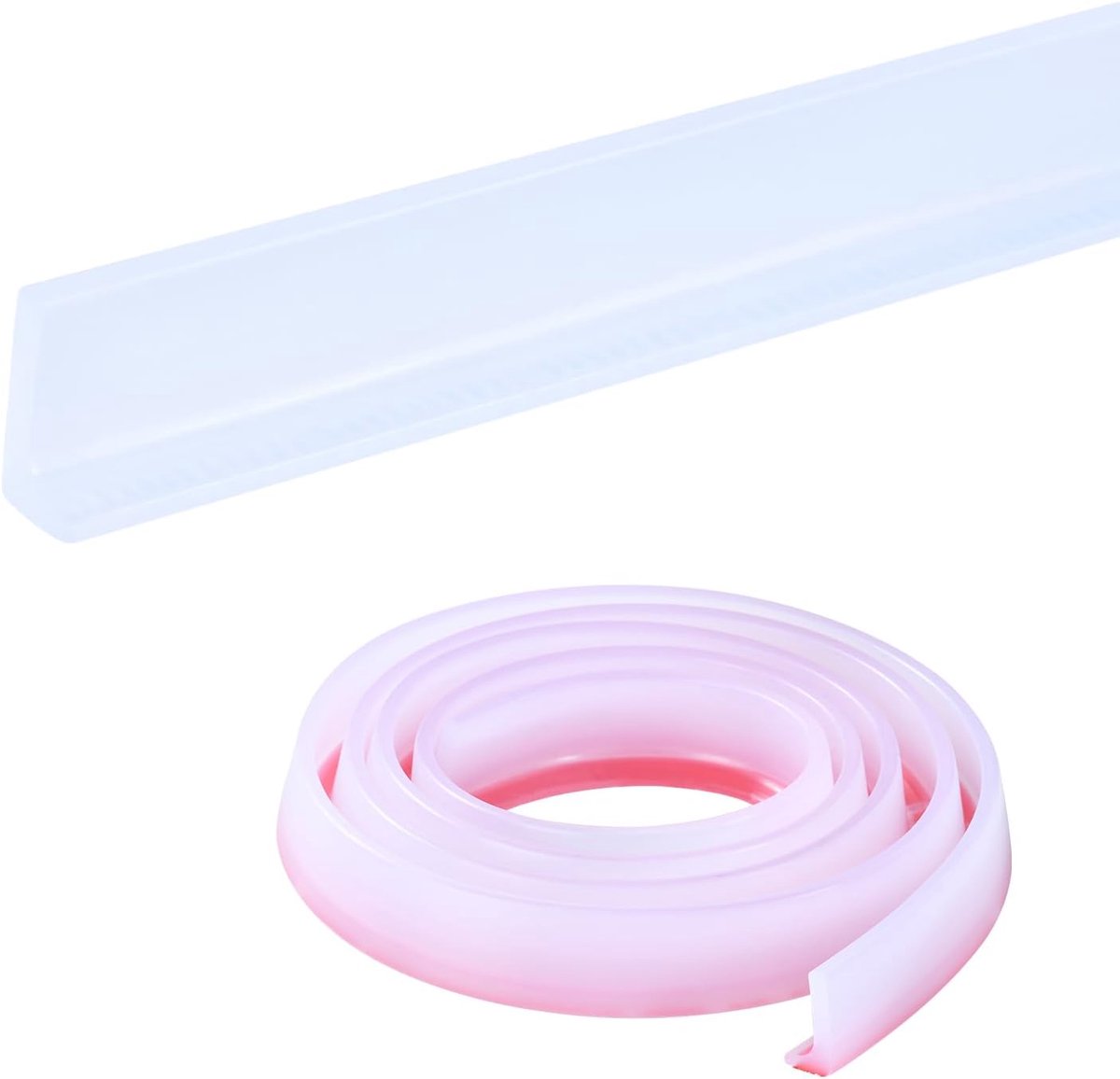 SnelShoppen - L-vormige 3cm Douche Drempel Waterbarrière Badkamer Douchebak Sluitstrip Keuken Kom Badkuip Werkblad Ferriet Randstrip (3 Meter, Transpa