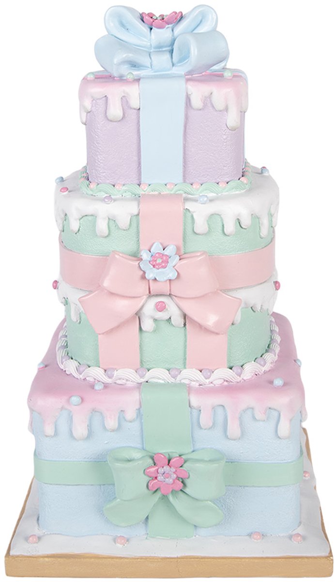 Clayre & Eef Kerstdecoratie Beeld Cadeau 19x18x30 cm Groen Kunststof