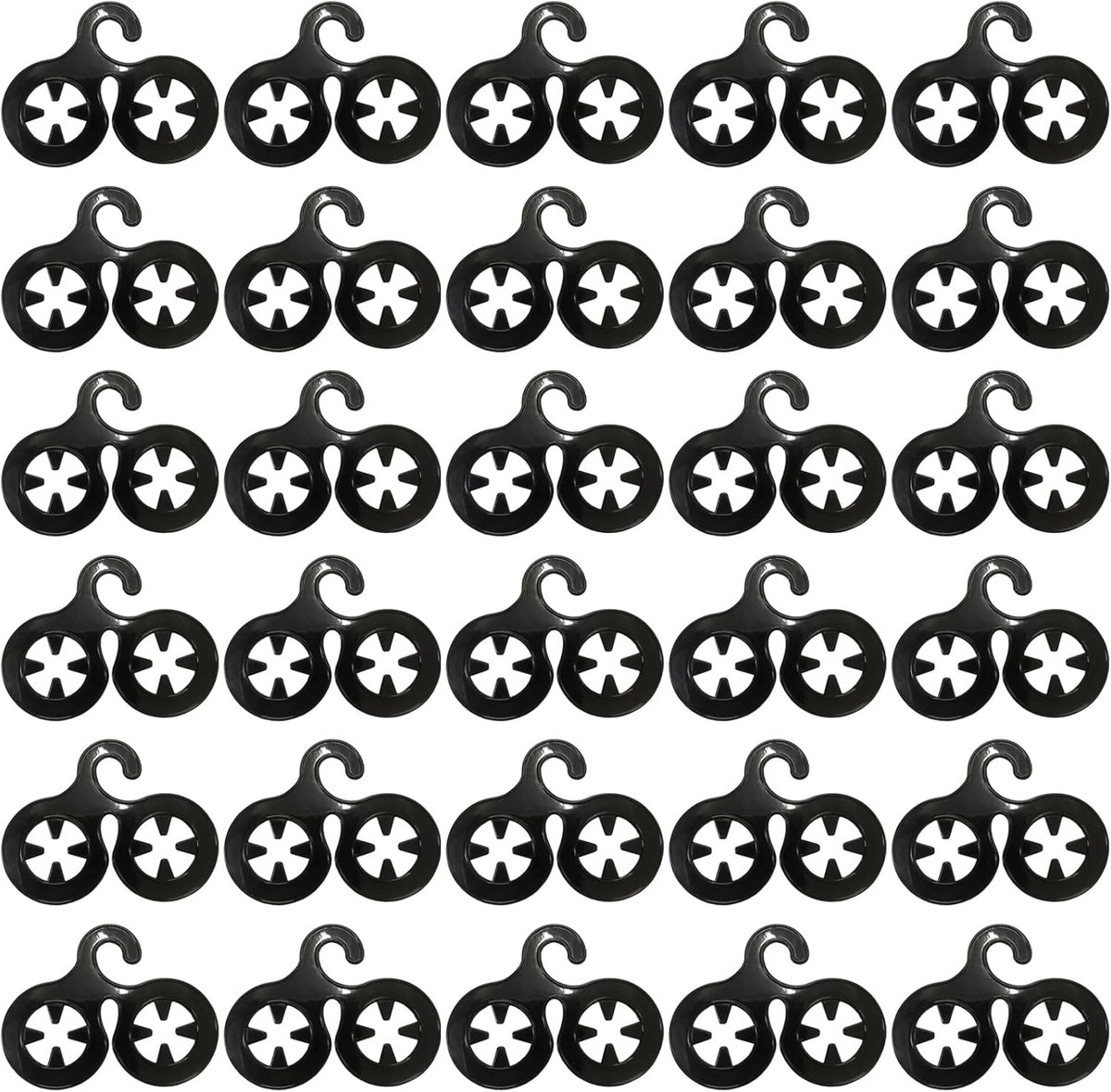 Wasrek sokkenclips 30 stuks - zwarte PP sokkenhangers - voorkomt verlies van kleine items - ideaal voor het huishouden - ShopVlot