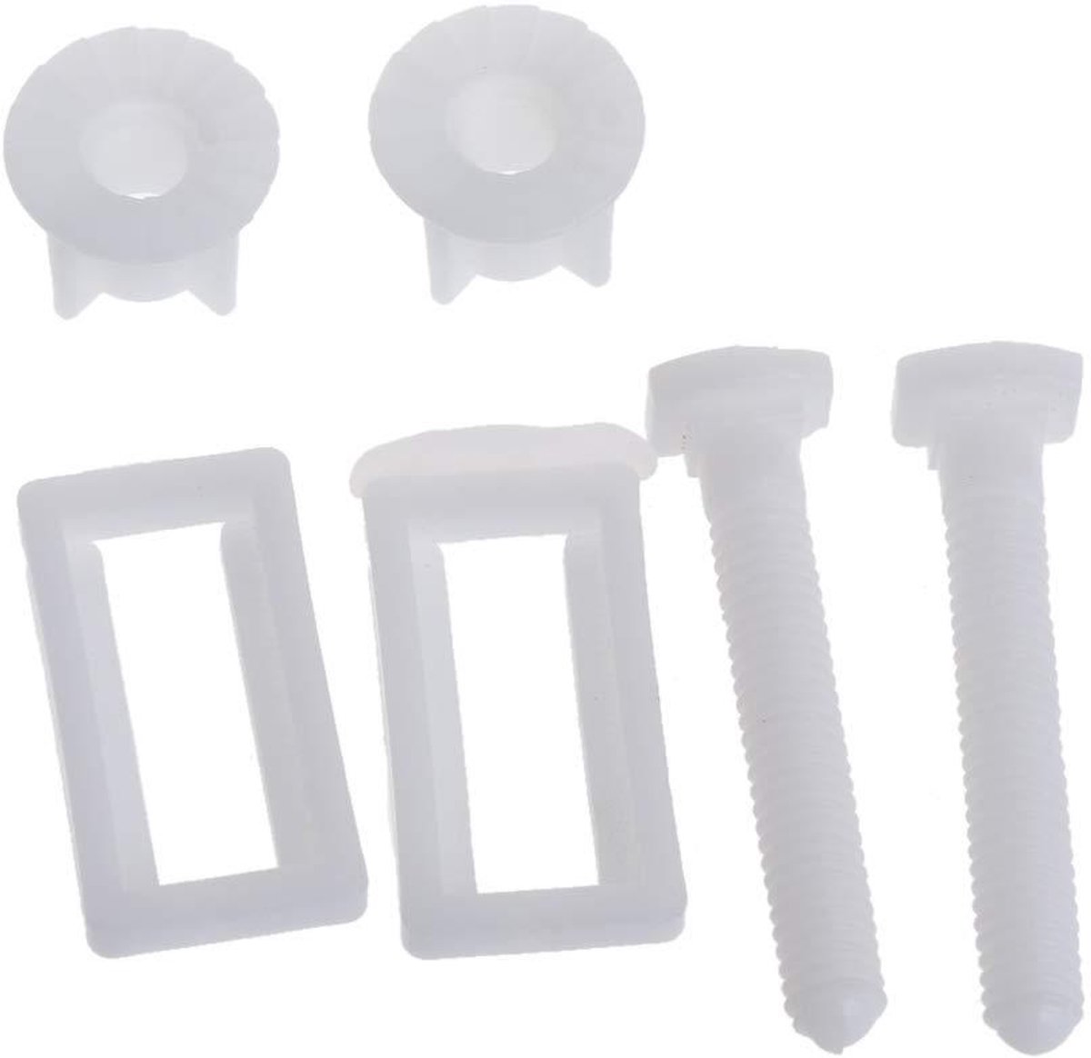 Toiletbril Scharnierbouten - Toiletbril Schroeven - Toilet Reparatie - Kwaliteitskunststof - 45 x 24 mm - Wit