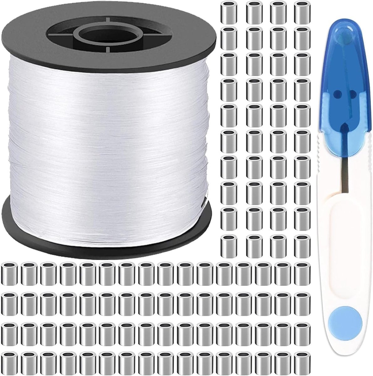 200 m Nylon Wire Durable for Fishing 0.8 mm Transparent Very Robust with 100 Aluminium Connections for Sea Fishing - ShopVlot