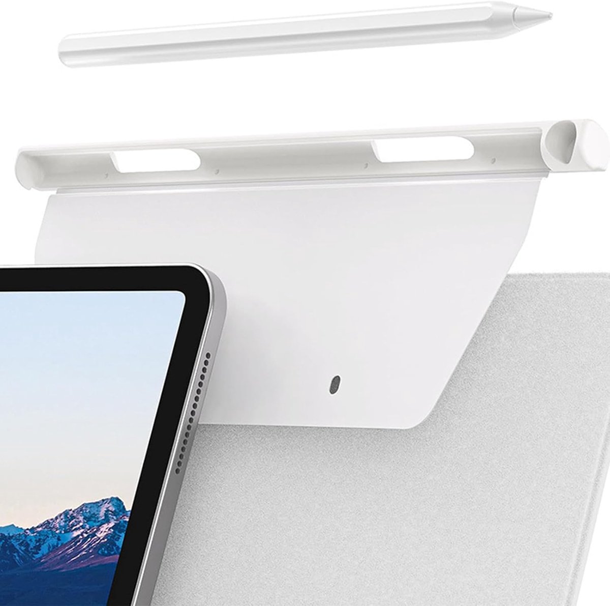 SnelShoppen - Pencil Beschermcase 1e en 2e Generatie voor Magic Keyboard, Smart Folio en Magnetische Beschermhoezen voor iPad, Wit, Duurzaam en Slank