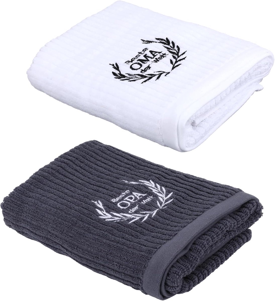 Handdoeken set 50 x 100 cm - Geborduurd - Persoonlijk cadeau voor grootouders - Ideaal voor verjaardagen en kerst - ShopVlot