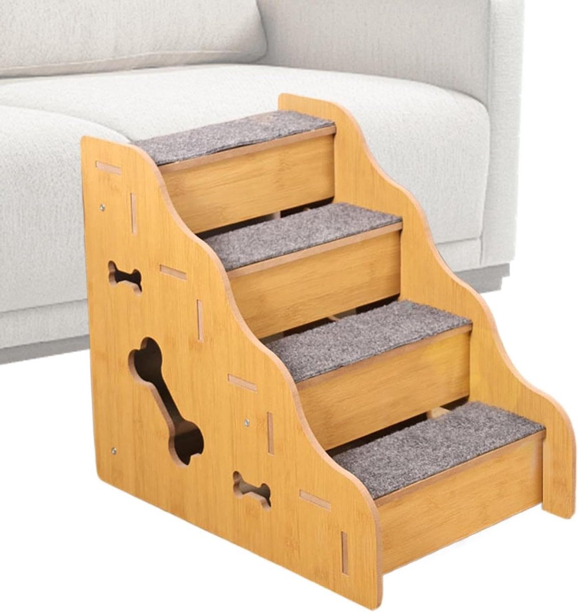 Hondentrappen Huisdierhelling - Hondenladder Puppy Klimhulp - Meubels Bereiken - Stabiliteit Puntweerstand - 35x31x6 cm - Grijs