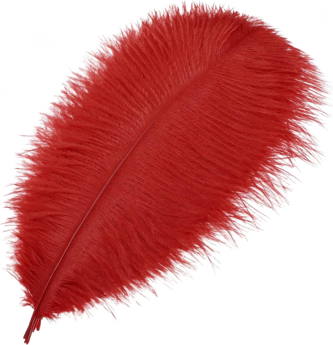 Ostrich Feathers veer, 10 stuks, natuurlijke struisvogelveren, 25-30 cm, voor hoeden, huis, bruiloft, feest, decoratie (rood)