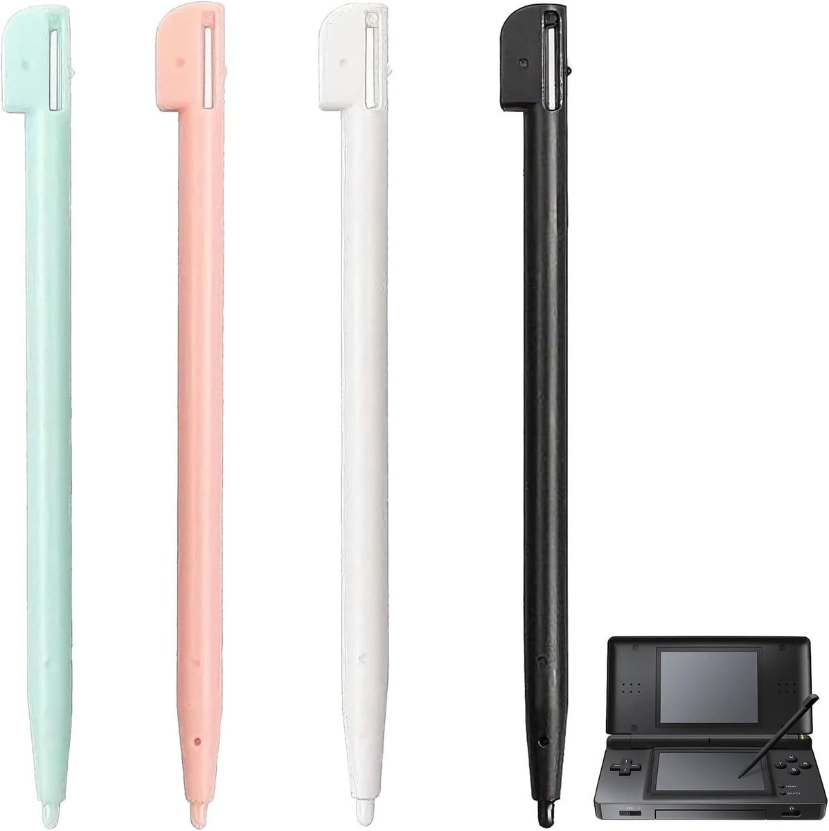3ds, 4 stuks DS stylus voor Nds, 3ds Lite, Dsl, 3ds XL, NDSL – nauwkeurige en duurzame speelaccessoires in 4 kleuren (zwart, wit, roze, blauw) voor een individuele game-ervaring