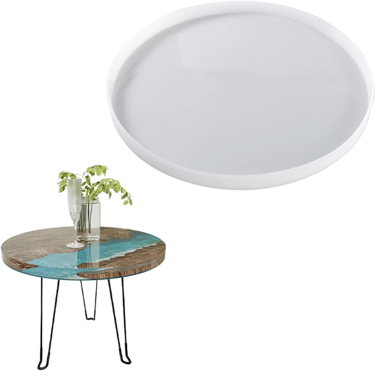 50 cm grote vormen siliconen vorm voor epoxyhars, harsvorm, tabletfor, doe-het-zelf tafelmaken, fluxtafel, epoxyhars, bureau, tafelklokvorm, decoratie
