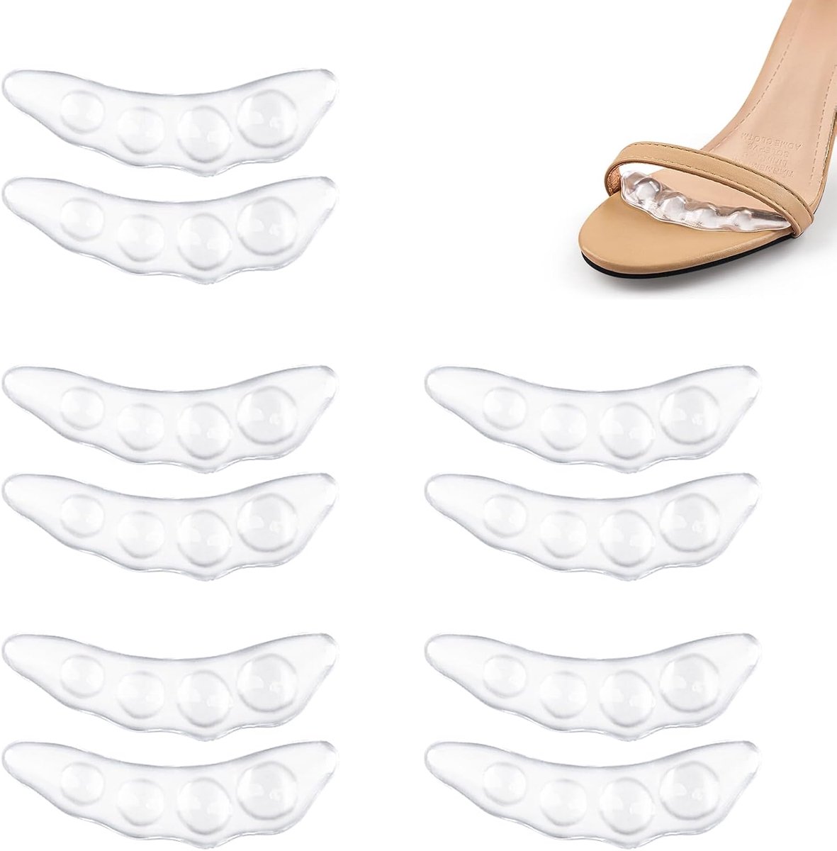 Vrouwen Bal van Voet Kussens Antislip Comfortabele Voorvoet Pads De hele Dag Pijnverlichting, Onzichtbare Hoge Hakken Pads om te Voorkomen dat de Voet naar Voren Glijdt