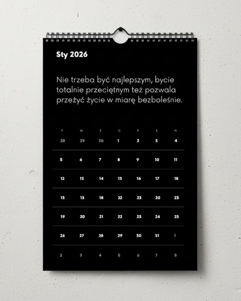 Wandkalender 2026 A3 - maandelijkse zwarte humor en ironie, minimalistisch design - Colorofanki - ShopVlot