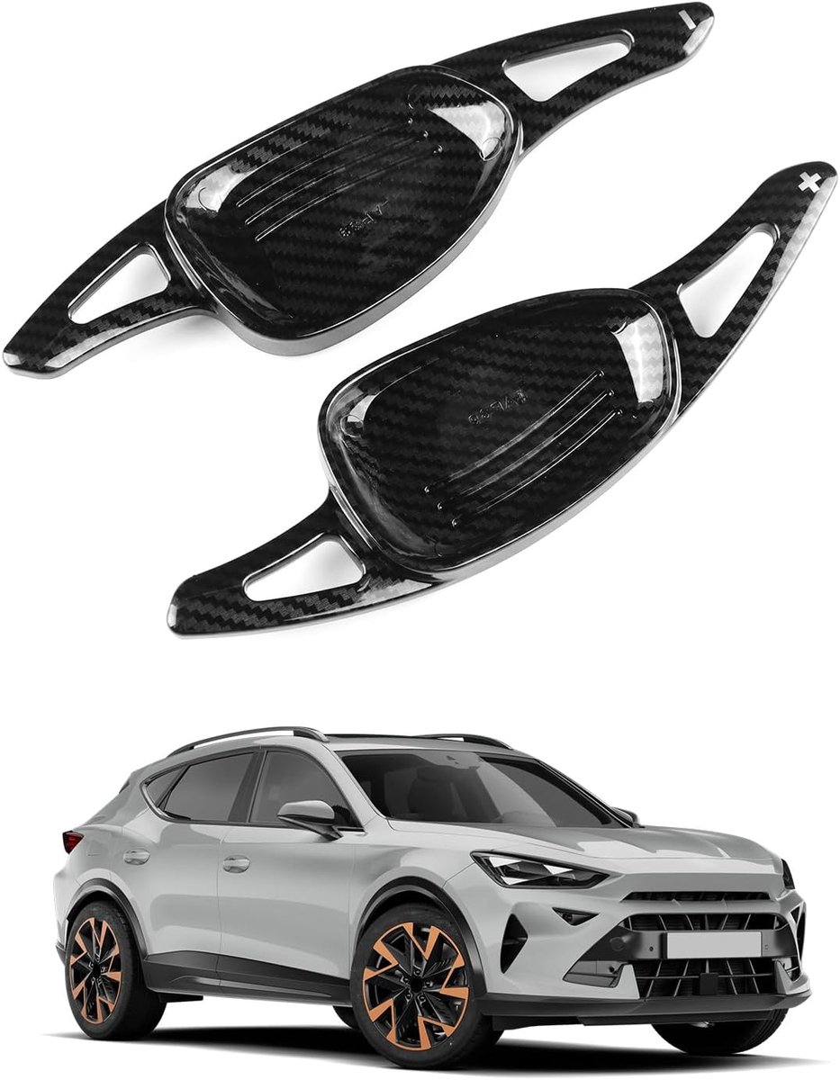 Stuurwipverlenging ABS Schakelpeddels voor Seat Cupra Leon Ateca Formentor 2021 2022 2023 2024 2025 (zwart koolstofvezelpatroon)