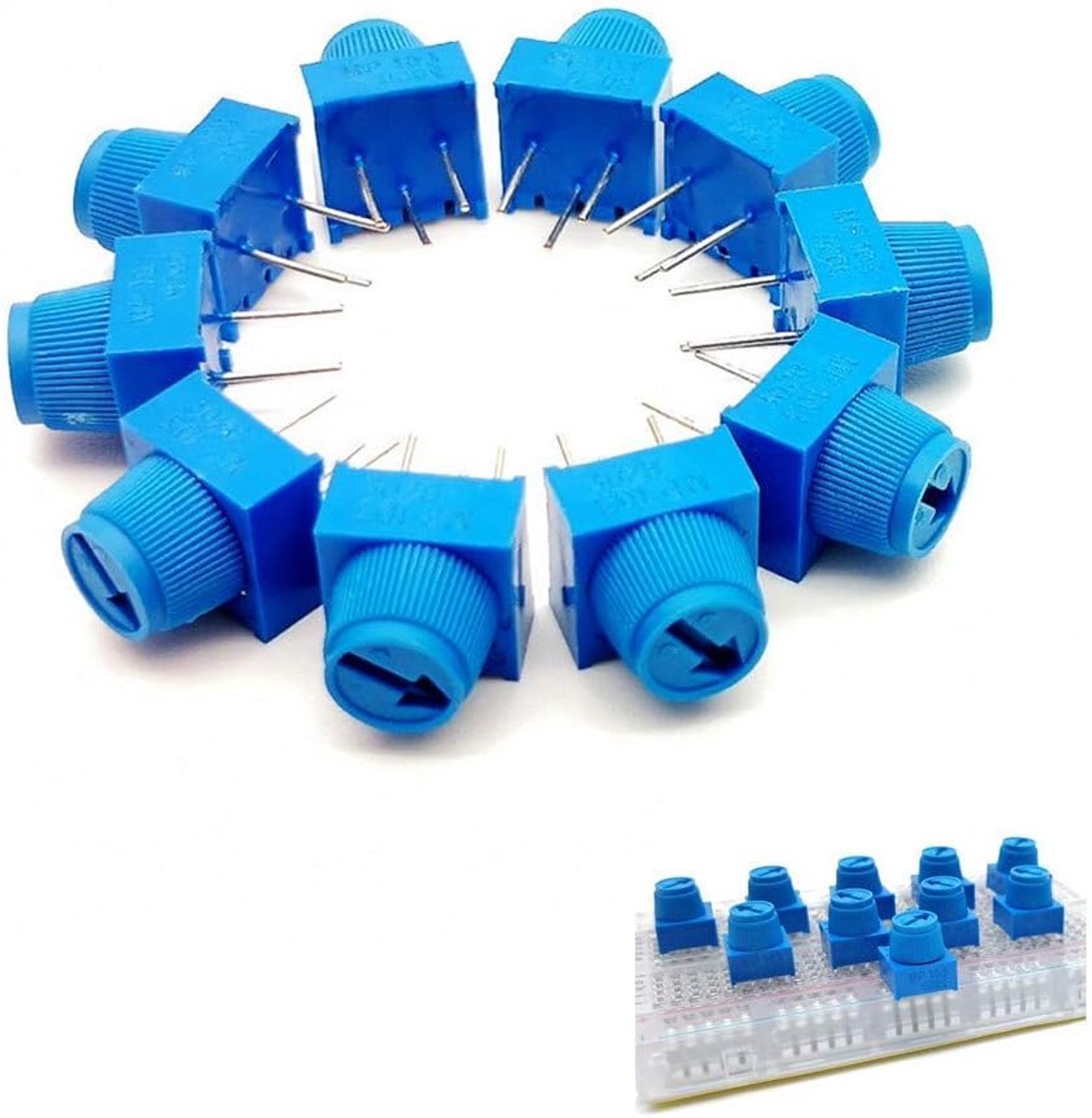 10 stuks Breadboard Trim potentiometer met knop 10K voor Arduino