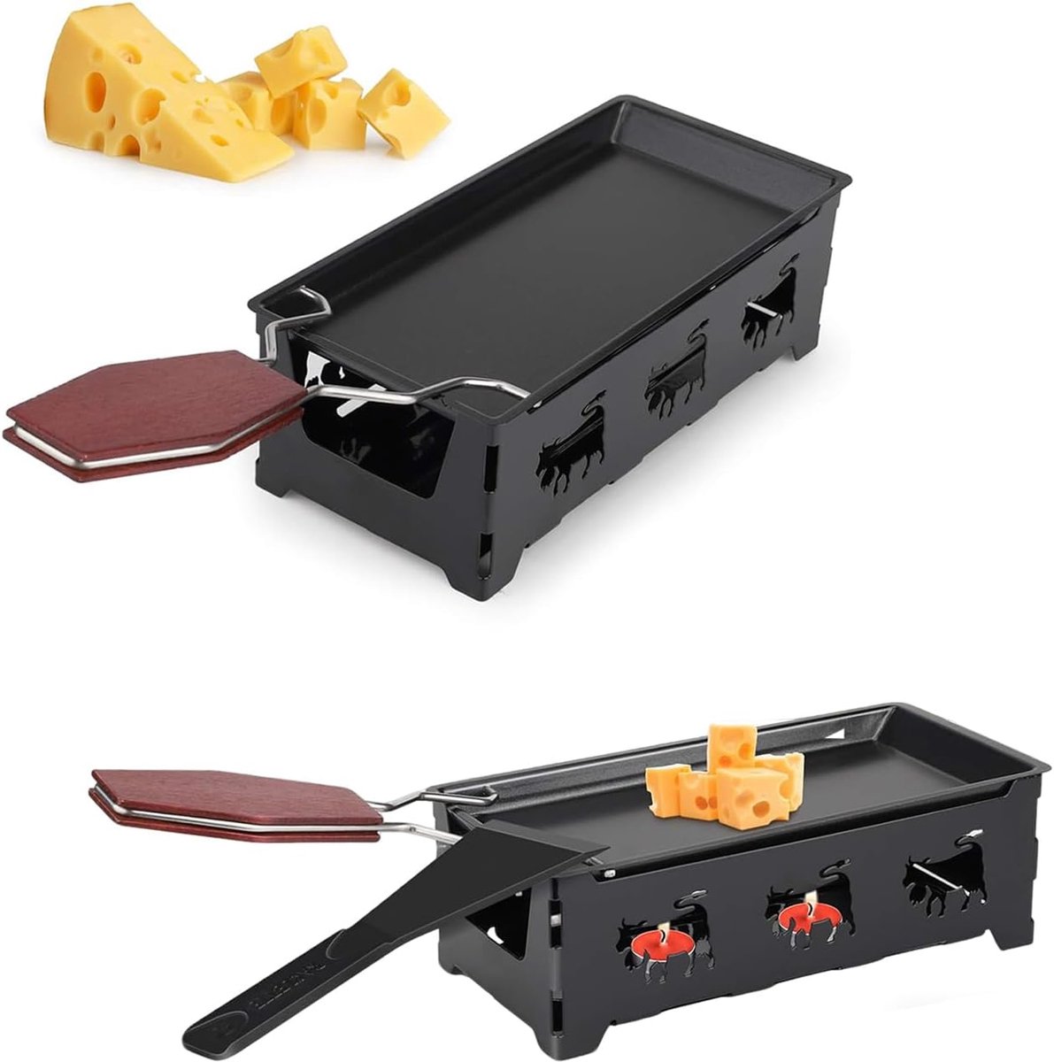 Mini Raclette Set, Draagbare Raclette Rotaster, Mini Grill Set, voor