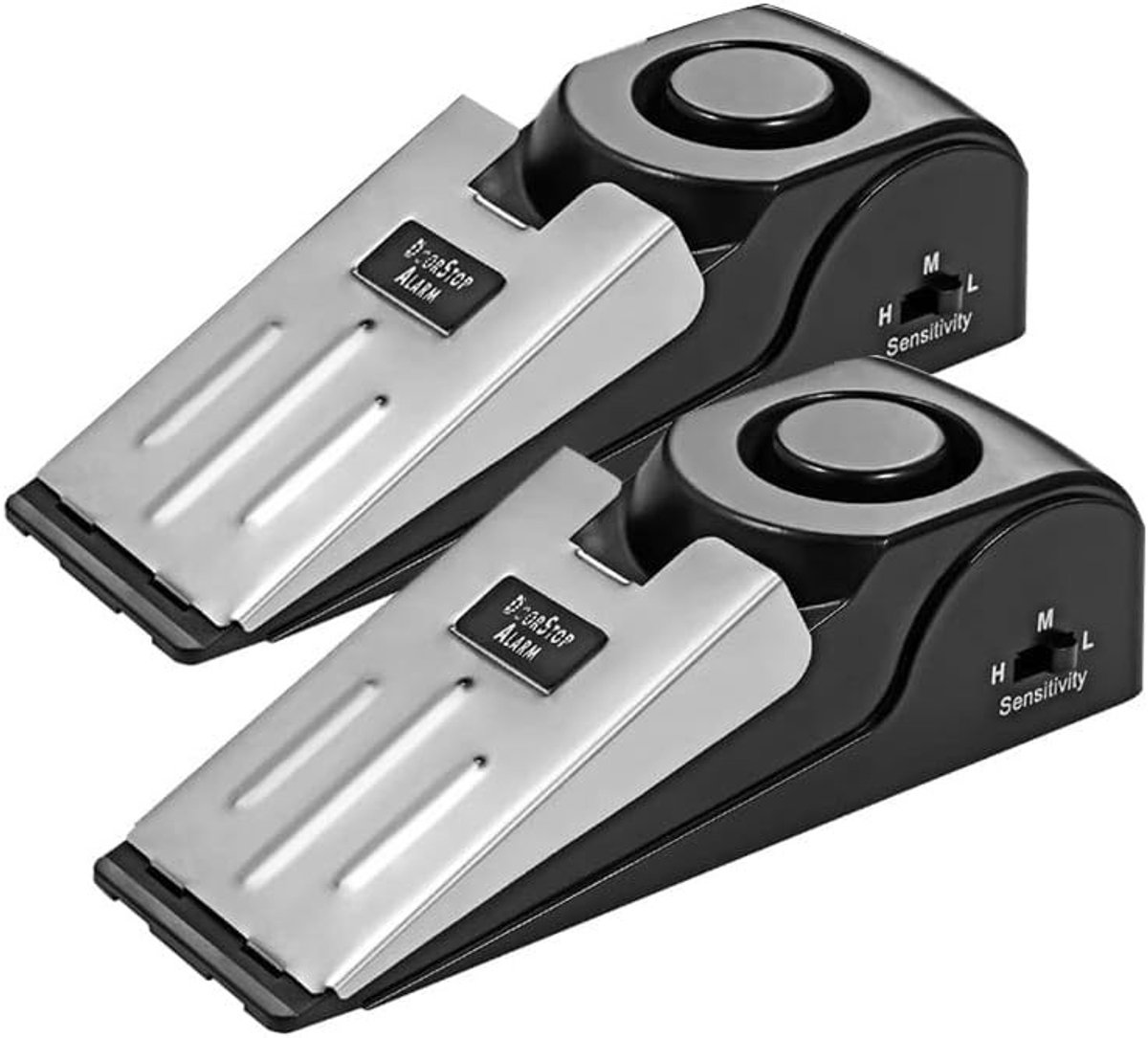 Deurstopper Alarm 2-Pack - 120dB Luide Draagbare Wedge voor Toegangswaarschuwing en Beveiliging in Huis, Appartement, Hotel of tijdens Reizen