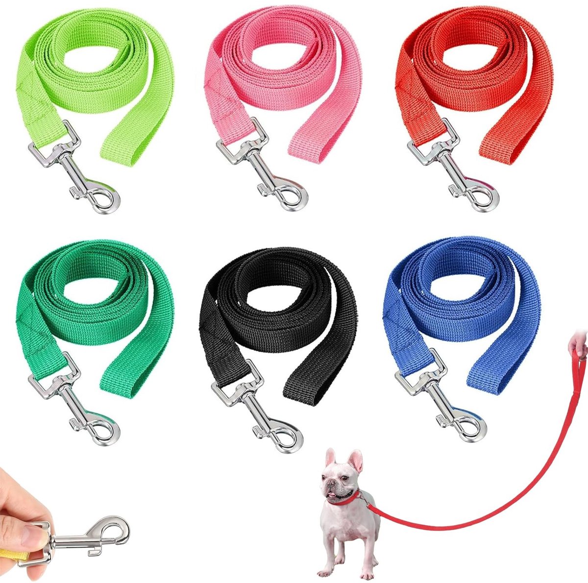 Omgoods - 6-delige Multifunctionele Hondenriem Set van 1,5 Meter voor Middelgrote en Kleine Honden