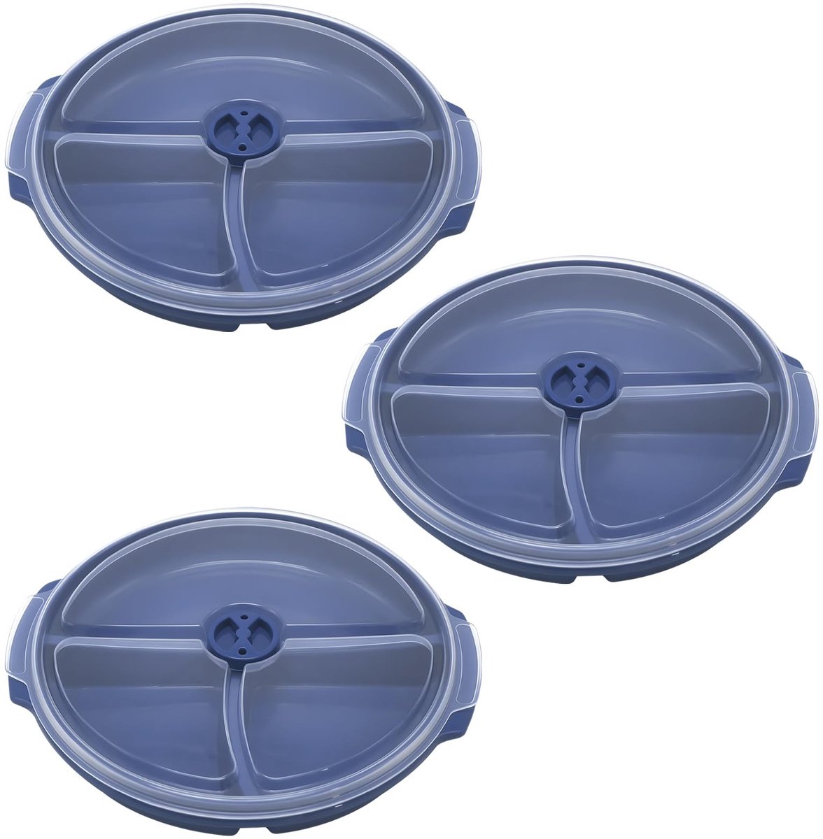 Omgoods - Set van 3 Magnetronborden met Deksel en Ventilatie