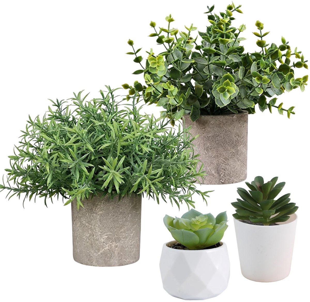 Omgoods - Set van 4 Mini Kunstplanten voor Decoratie