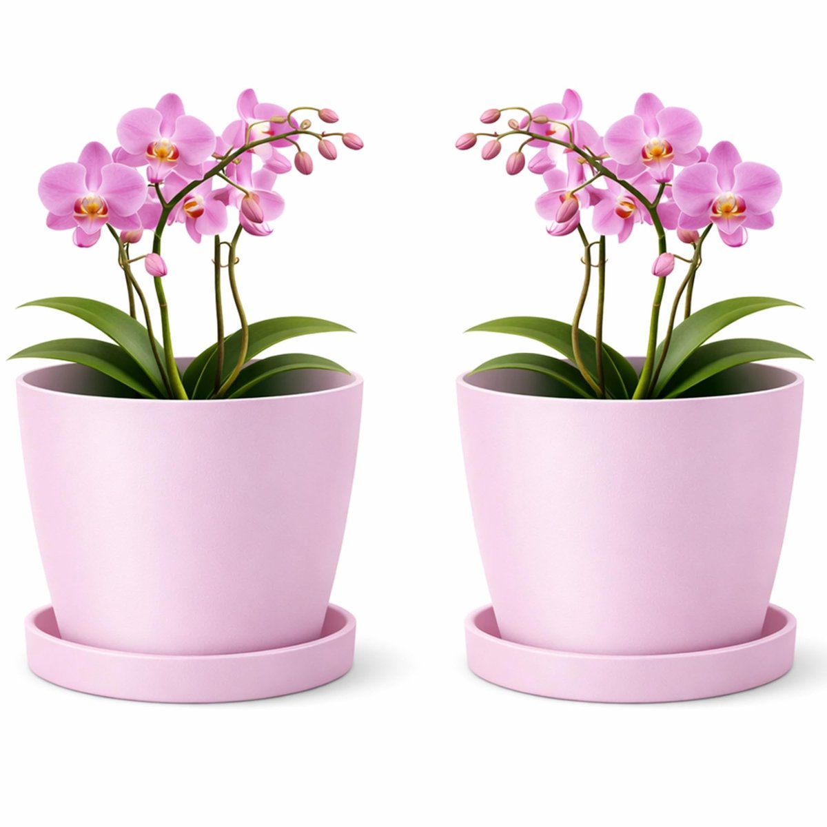 Omgoods - Set van 2 Matte Plantenpotten met Ondertafel, Diameter 30 cm