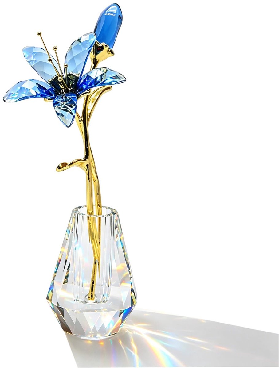 Omgoods - Kristallen Lily Bloemfiguur voor Decoratie en Cadeaus